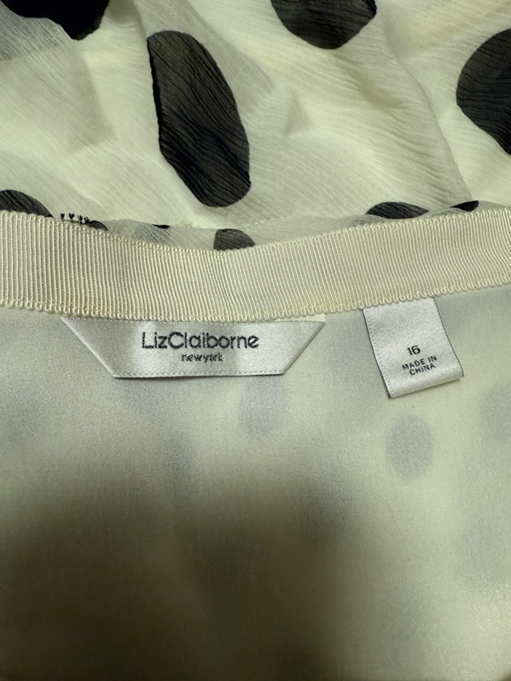 Liz Claiborne NWT White Black Polka Dot Tiered Ruffle Chiffon Skirt - Picture 5 of 7